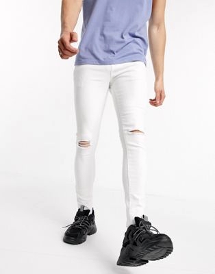 Белые джинсы с напылением и