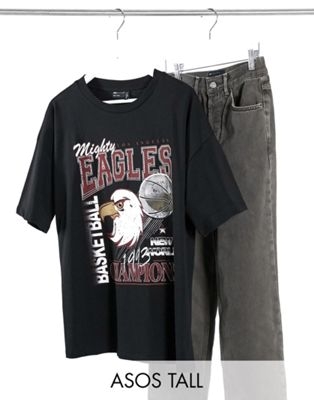 Oversized-футболка с винтажным принтом орла в университетском стиле Tall