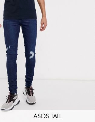 Супероблегающие эластичные джинсы с потертостями