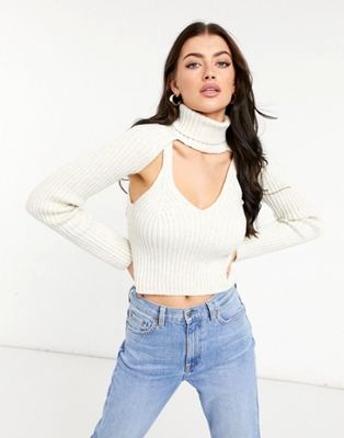 knitted roll neck shrug and