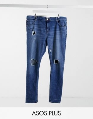 Выбеленные джинсы суперскинни с рваными