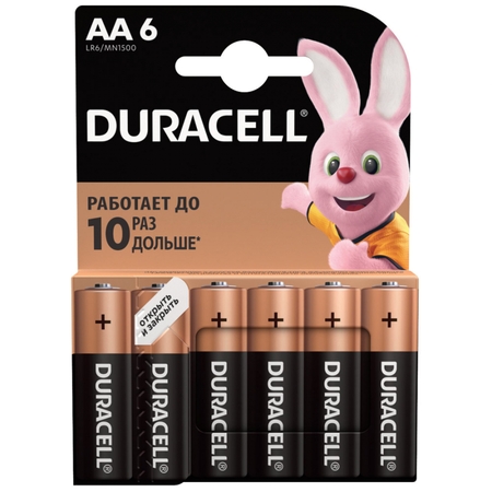 Батарейки щелочные Duracell Basic АА/LR6-6BL  Куркино