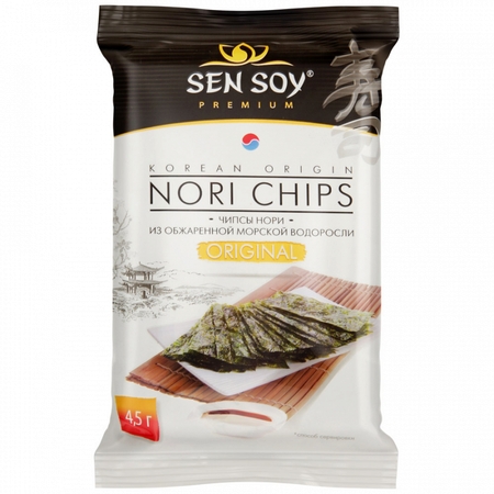 Чипсы Sen Soy Нори из сушеных морских водорослей Original 4.5 г