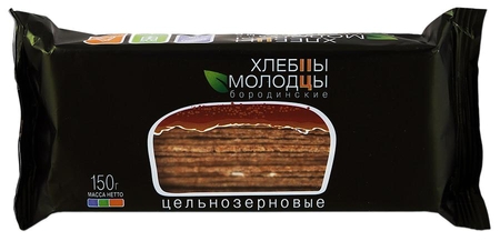 Хлебцы Молодцы цельнозерновые бородинские, 150г