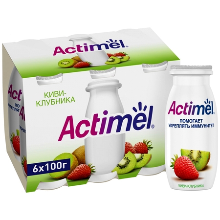Продукт Actimel кисломолочный киви-клубника 2.5%