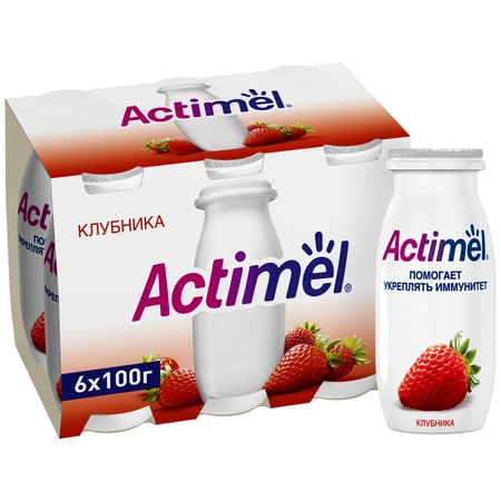 Продукт Actimel кисломолочный клубника 2.5%