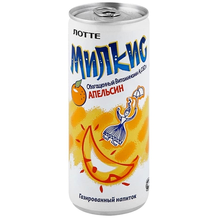 Напиток газированный Lotte Milkis Апельсин  Басманный