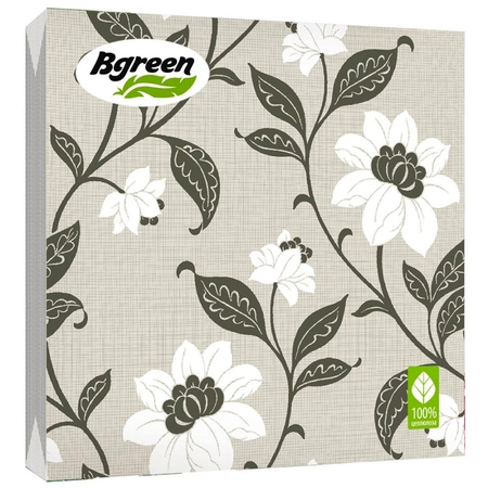 Салфетки бумажные Bgreen Цветочный узор